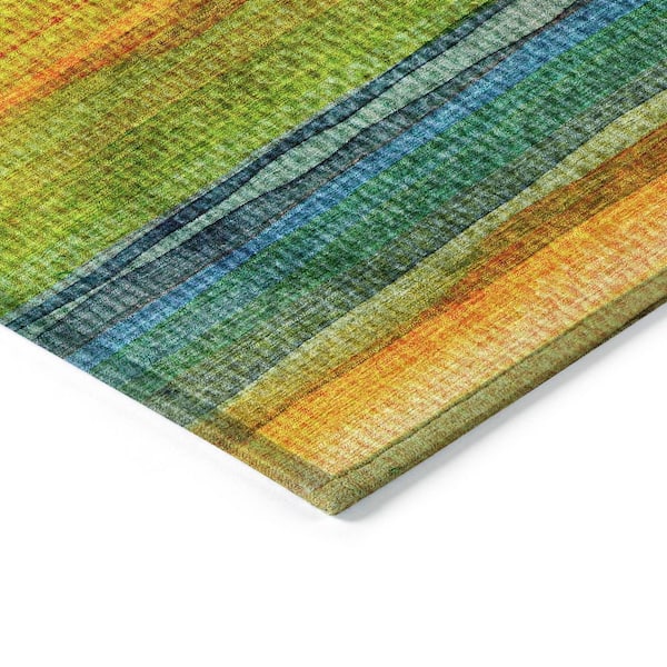 Chantille Machine Washable Indoor/Outdoor Abstract ACN2093 Green 2 ft. 3 in. x 7 ft. 6 in. Runner Rug