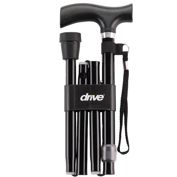 Drive Medical Heavy Duty Lightweight Adjustable Folding Cane with T-Handle
