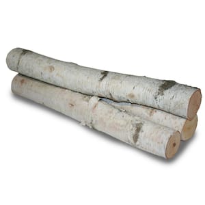 (13100) White Birch Kiln Dried Real Fireplace XL Long Wood Logs 24 in. L 3-4 in. H 3-4 in. W (Set of 3)