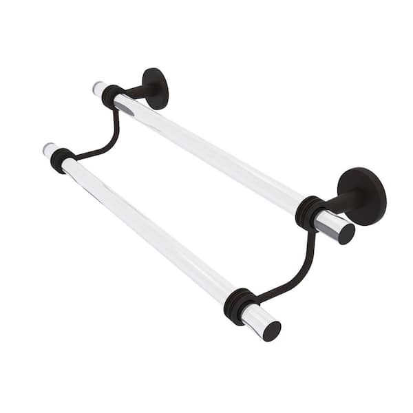Allied Brass Clearview 24 in. Wall Mounted Double Towel Bar with Dotted Accents in Oil Rubbed Bronze