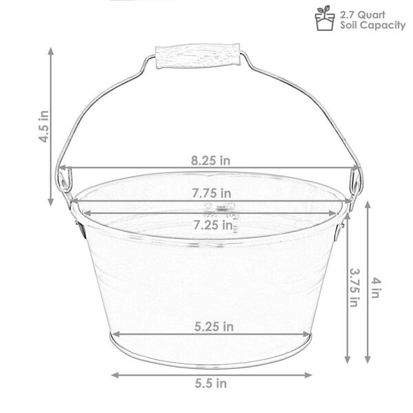 Sunnydaze Decor Galvanized Steel Bucket Planter with Handle - Pink - Set of  10 NHU-521 - The Home Depot