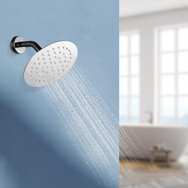 1-Spray Patterns with 1.8 GPM 12 in. Wall Mount Rain Fixed Shower Head in Polished Chrome