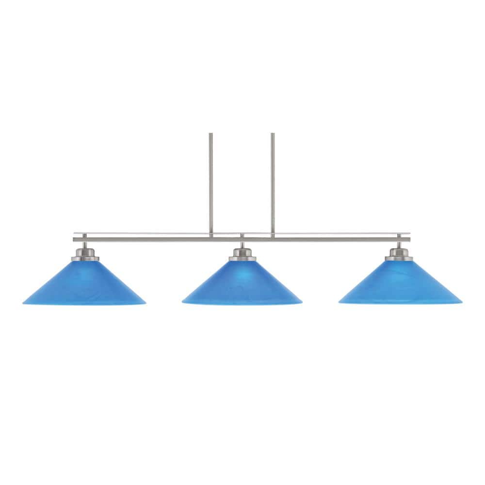 Monroe 3-Light Billiard Light, Round Fitter, Brushed Nickel Finish, 16 in. 
