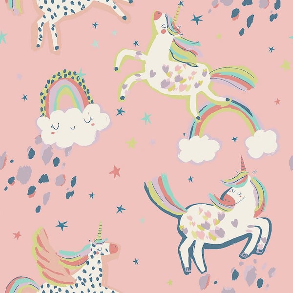 Graham & Brown NEXT Party Unicorn Pink Removable Non-Woven Paste the Wall Wallpaper