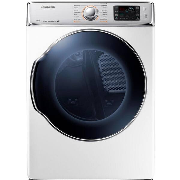 Samsung 30 in. W 9.5 cu. ft. Electric Dryer with Steam in White