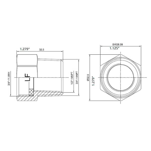 3/4 in. FHT x 3/4 in. MIP or 1/2 in. FIP Brass Multi Adapter Fitting