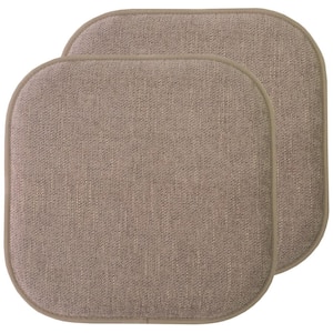 Alexis Chocolate 16 in. x 16 in. Non Slip Memory Foam Seat Chair Cushion Pads (2-Pack)