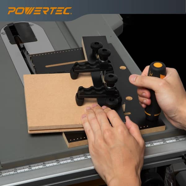 Tapering Jig for Table Saw with 3/4 in. x 3/8 in. Miter Bar, Adjustable Hold Down Clamp, Non-Slip Grip Strips