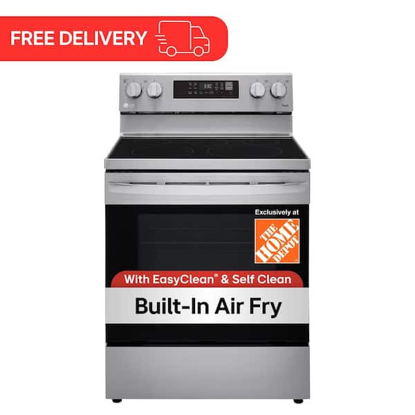 30 in. 6.3 cu. ft. Smart Wi-Fi Enabled Fan Convection Electric Range Oven with AirFry and EasyClean in. Stainless Steel
