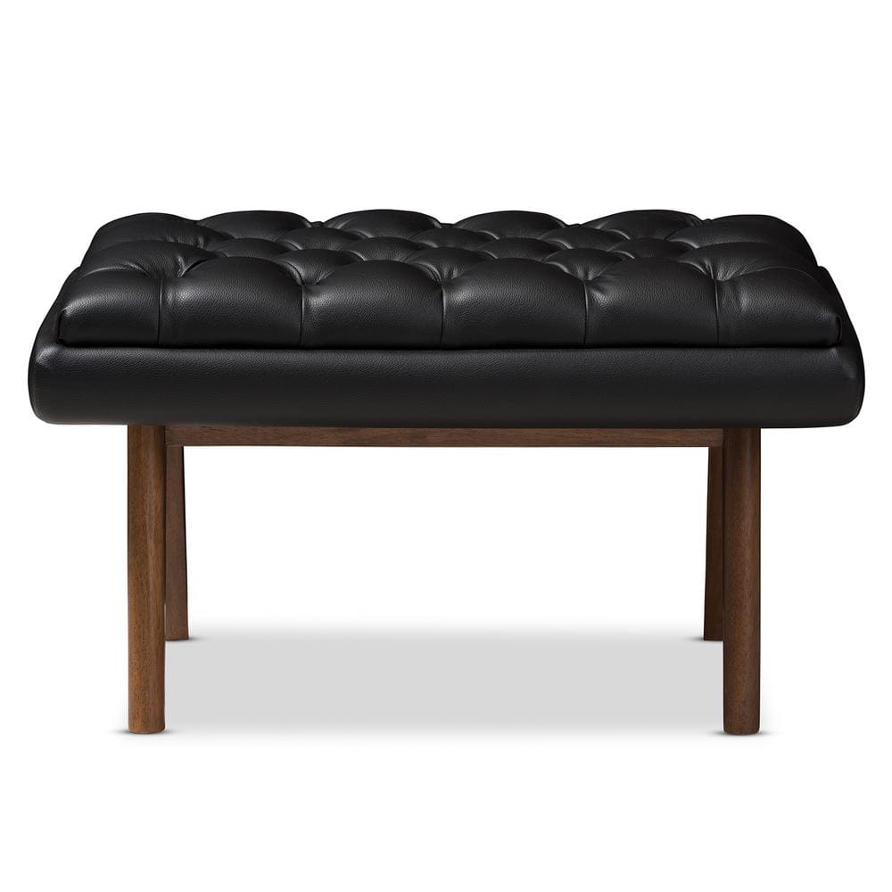 Baxton Studio Annetha Black Tufted Stool 144-7934-HD - The Home Depot