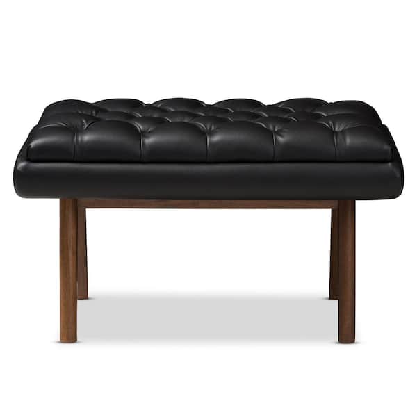 Baxton Studio Annetha Black Tufted Stool