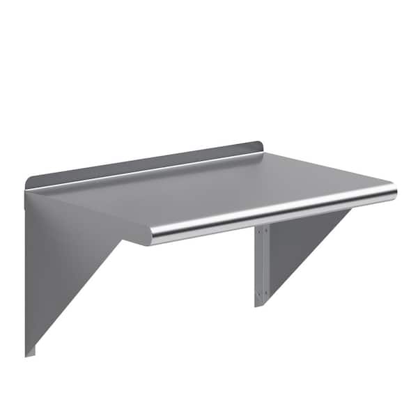 AMGOOD 16 in. x 24 in. Stainless Steel Wall Shelf Kitchen, Restaurant, Garage, Laundry, Utility Room Metal Shelf with Brackets