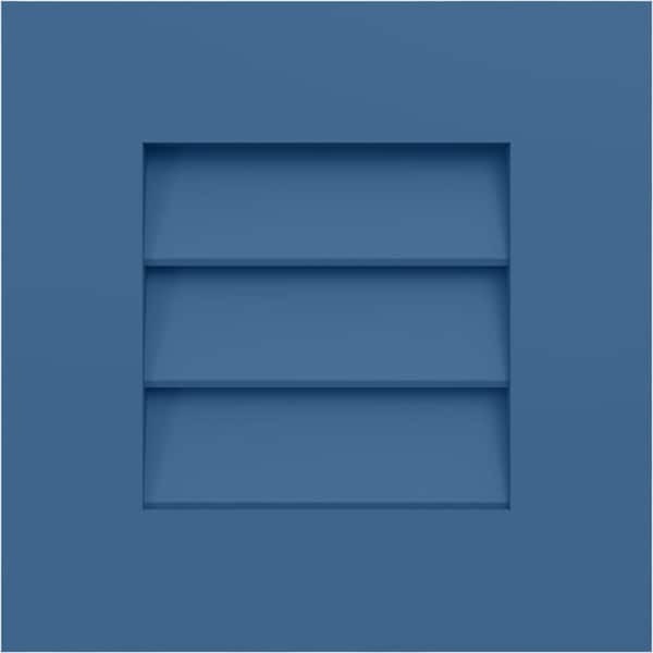 12-in W x 12-in H True Fit PVC Louver Shutters Sample, Sojourn Blue