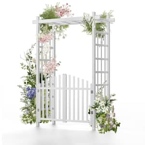 61 in. x 85 in. Garden PVC Arbor with Gates