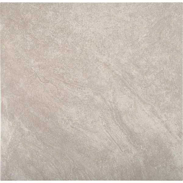 TrafficMaster Portland 18 in. x 18 in. Stone Gray Glazed Ceramic Floor and Wall Tile Sample