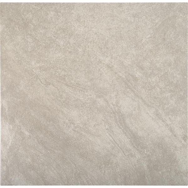 TrafficMaster Take Home Tile Sample - Portland 18 in. x 18 in. Stone Gray Glazed Ceramic Floor and Wall Tile