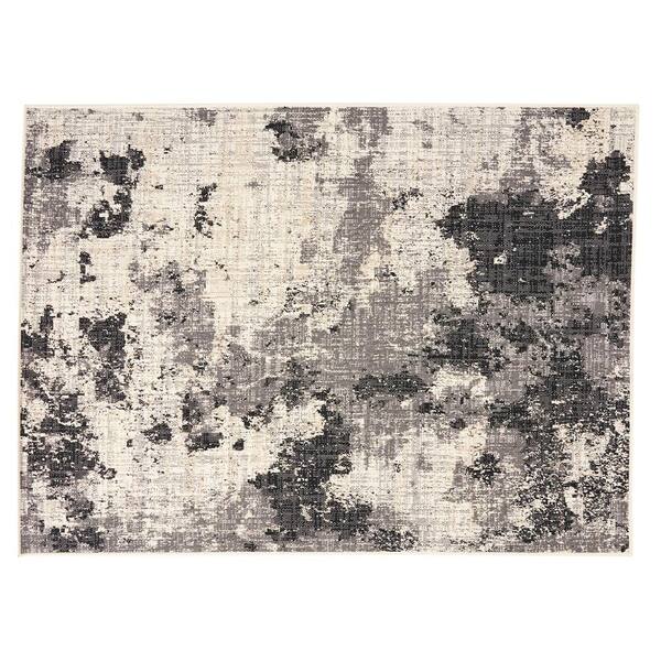 Noble House Oxbow Black/Ivory 5 ft. x 7 ft. Indoor/Outdoor Patio Area Rug