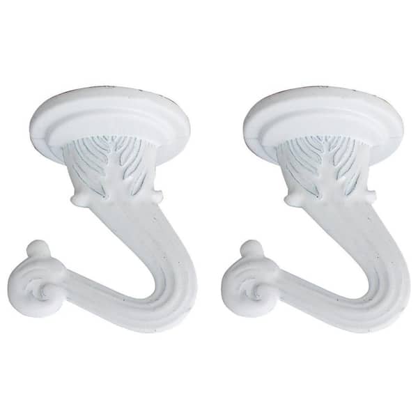 Commercial Electric 1-1/2 in. White Decorative Swag Hook for Ceiling Light  Fixtures (2-Pack) 82155 - The Home Depot