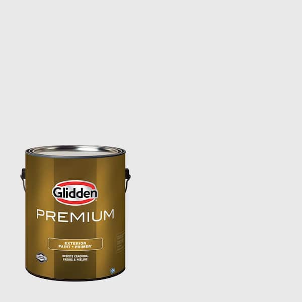 Glidden Premium 1 gal. PPG1043-1 Snowbank Satin Exterior Latex Paint