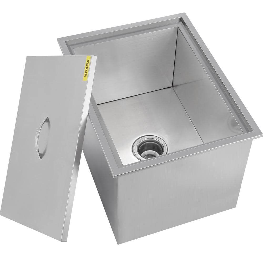 Drop In Ice Chest 21.2 in. L x 16.8 in. W x 17.6 in. H Stainless Steel Drop In Cooler with Drain Tube Drop In Ice Bin