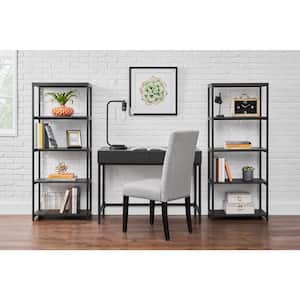 Donnelly Black 5-Shelf Accent Bookcase with Open Back (58 in. H)