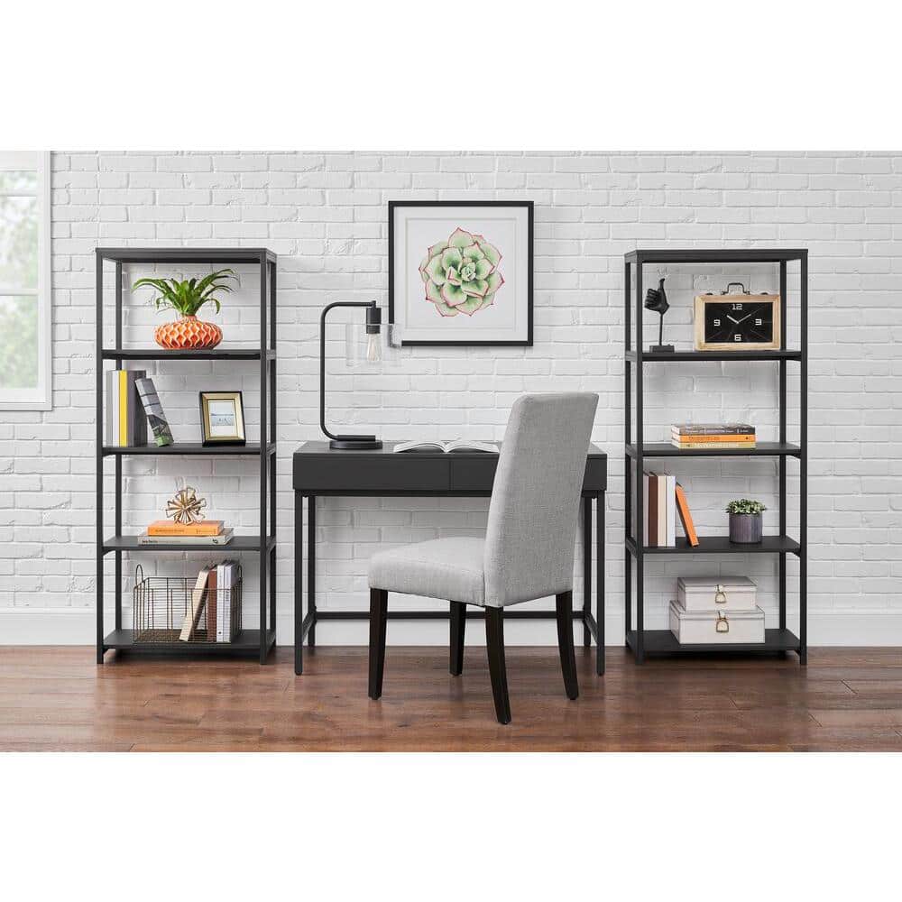 StyleWell Donnelly Black Writing Desk with 2 Drawers and StyleWell Donnelly Black Writing Desk with 2 Drawers and
