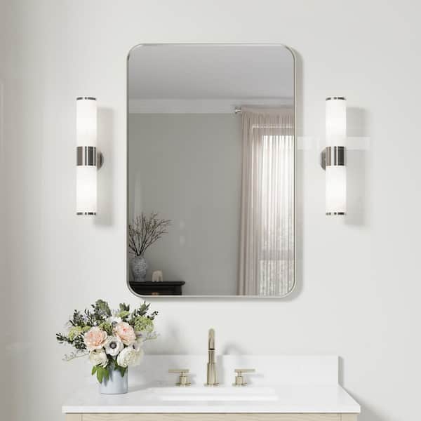 ANGELES HOME 24 in. W x 36 in. H Rectangular Aluminum Framed Wall ...