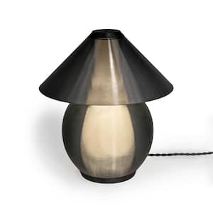 Opal 13 in. Modern Contemporary Plant-Based PLA 3D Printed Dimmable LED Table Lamp, Dark Smoke/Black
