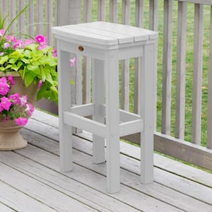 Lehigh White Recycled Plastic Outdoor Bar Stool