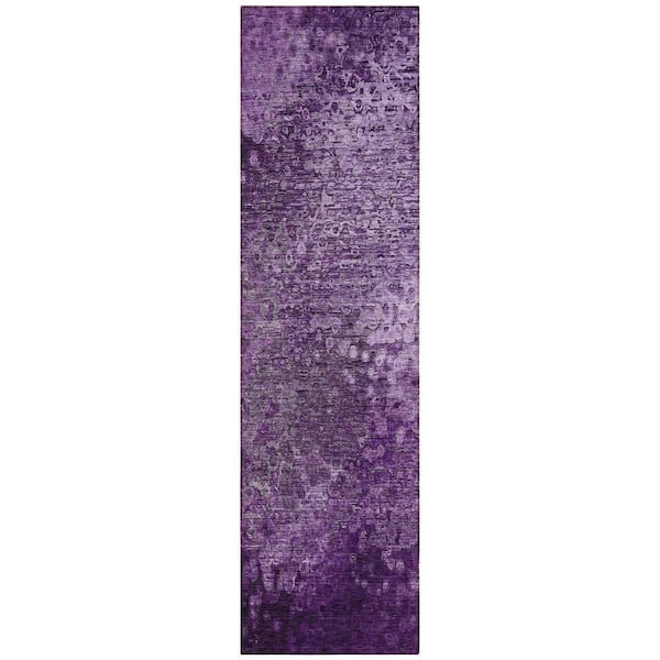 Chantille ACN565 Purple 2 ft. 3 in. x 7 ft. 6 in. Machine Washable Indoor/Outdoor Geometric Runner Rug