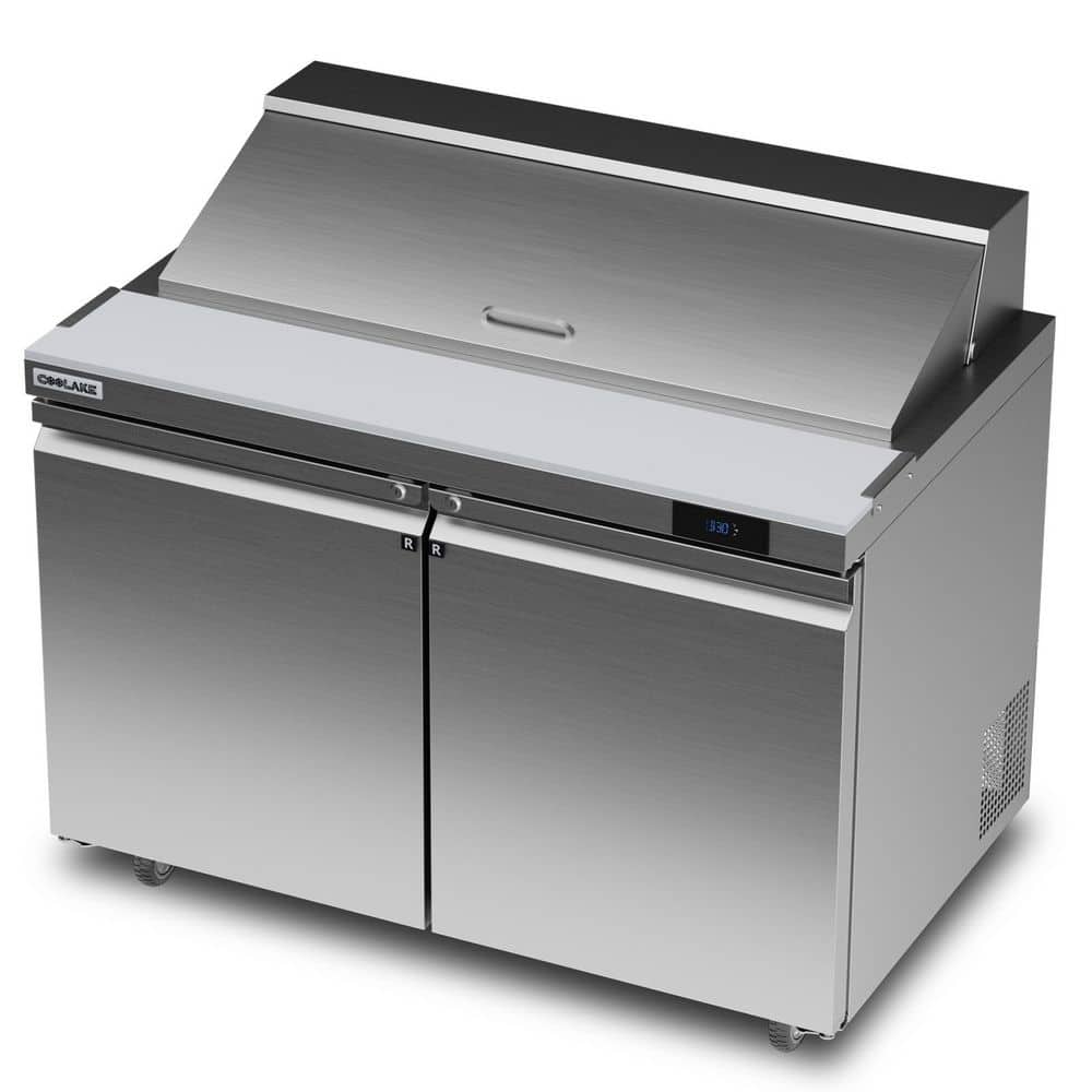 48 in. Commercial Refrigerator Sandwich Prep Table, 12.5 cu. ft Stainless Steel Salad Food Prep Station in Silver