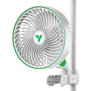 AeroWave Portable 6 in. Smart Wi-Fi Control Clip Desk Fan in White with Fully-Adjustable Tilt for Hydroponic Ventilation