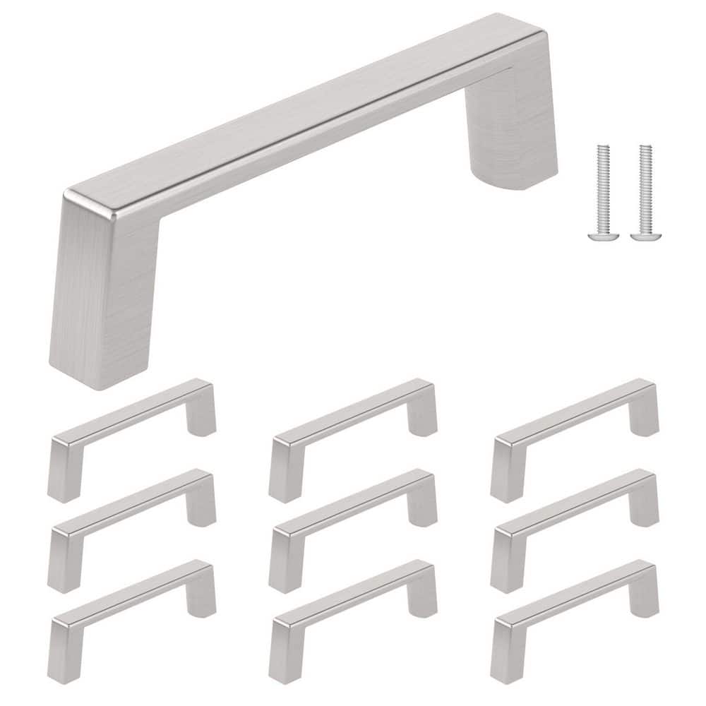 (10-Pack) Eglinton Collection 3 in. (76 mm) Modern Brushed Nickel Rectangular Cabinet Bar Pull price history on PriceWatchPro