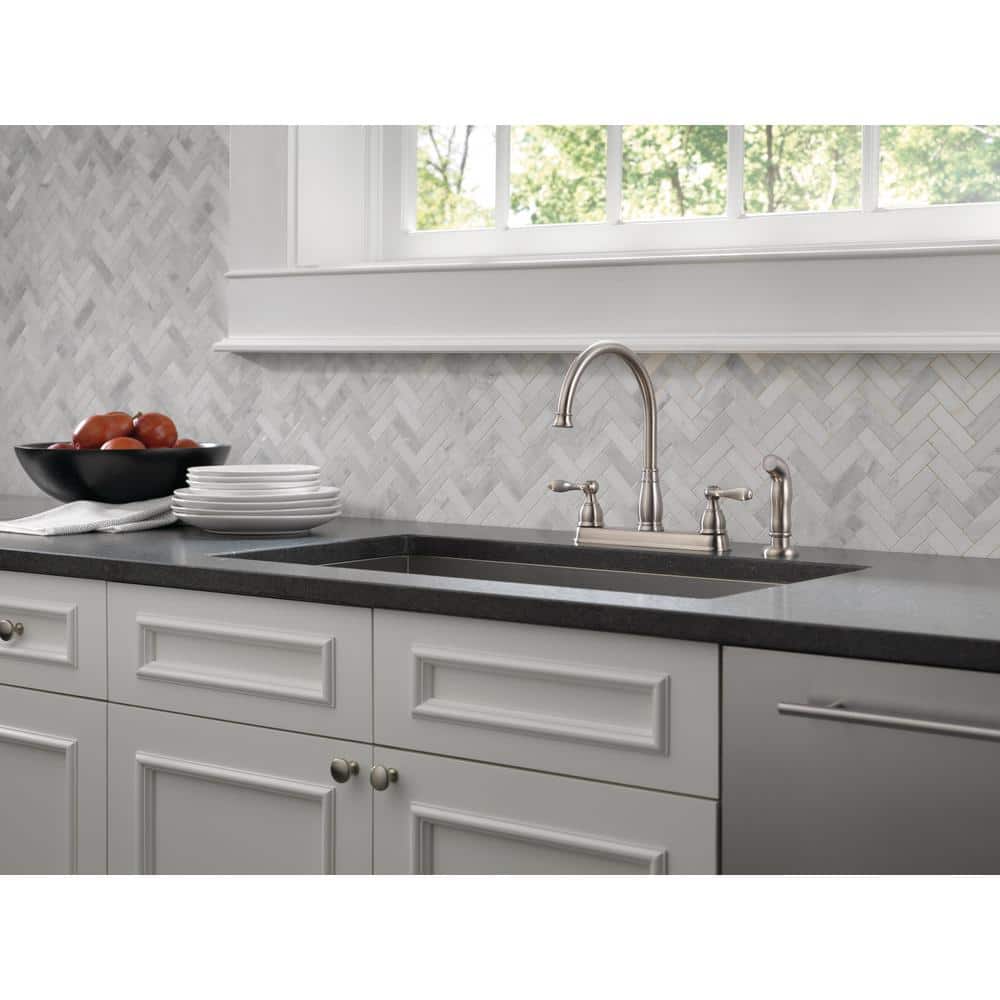 Oil Rubbed Bronze Two-Handle Kitchen Faucet with Side Sprayer
