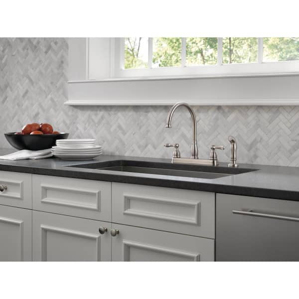 Delta Windemere 2-Handle Standard Kitchen Faucet with Side Sprayer