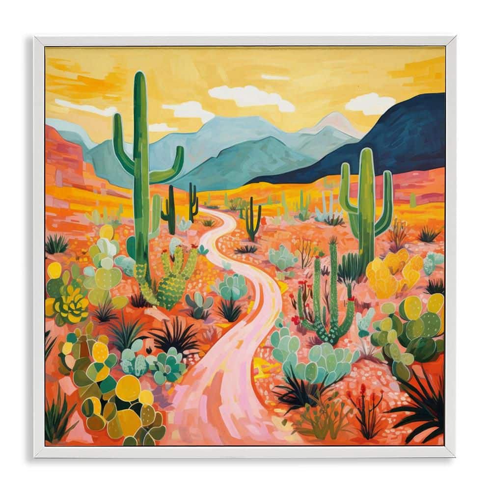 Sunrise over Desert Path by LSR Design Studio White Framed Nature Giclee Art Print 24 in. x 24 in. price history on PriceWatchPro