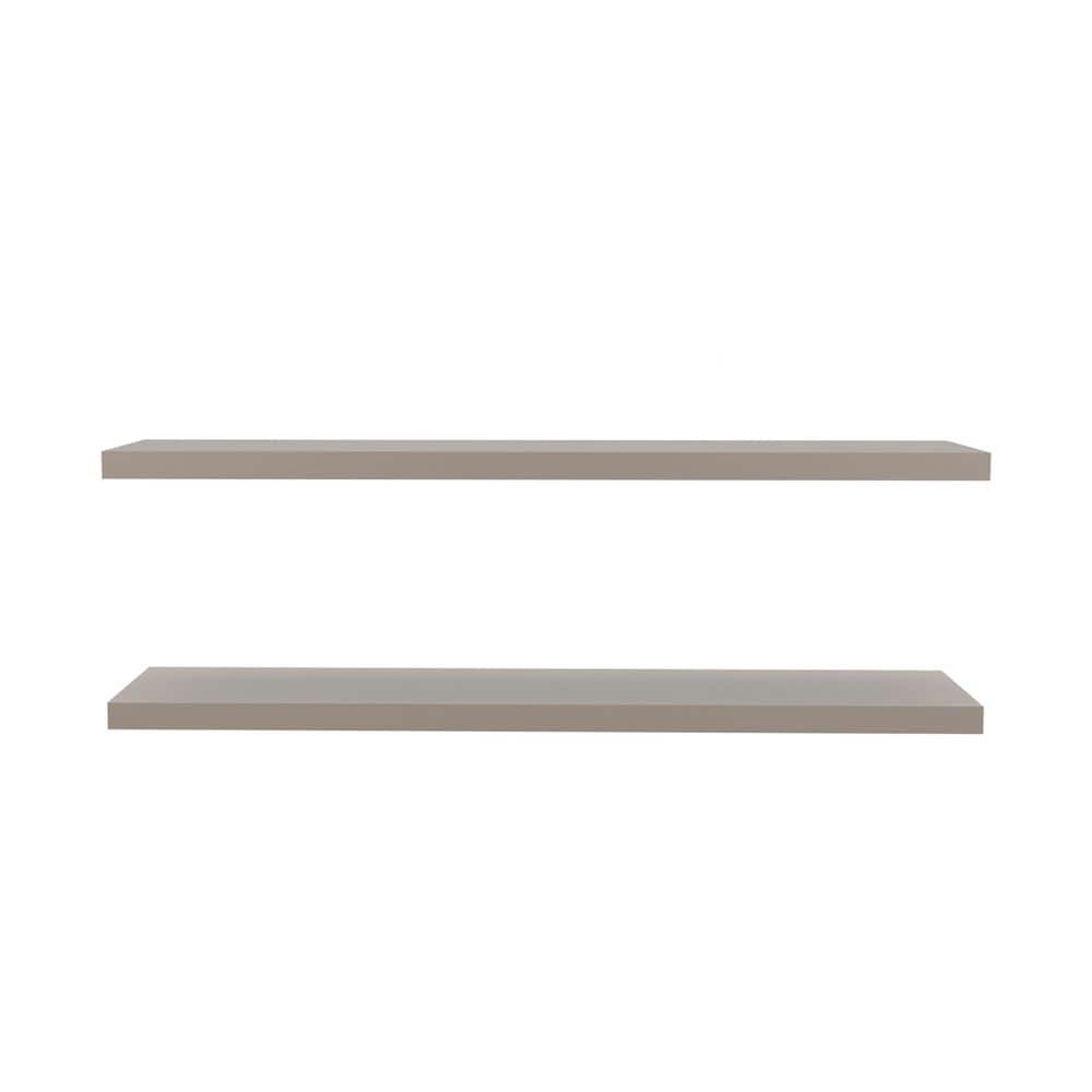 47 in. W x 10 in. D Taupe Decorative Wall Shelf Set of 2, Wall Decor for Be
