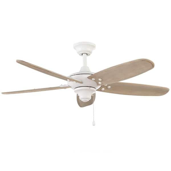 Home Decorators Collection Altura 48 in. Indoor/Outdoor Matte White Ceiling Fan with Downrod and Reversible Motor; Light Kit Adaptable