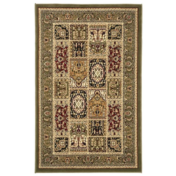 Lyndhurst Multi/Green Doormat 3 ft. x 5 ft. Border Antique Floral Area Rug