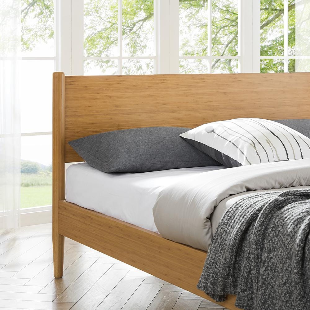 Caramelized Bamboo Queen Platform Bed with Headboard