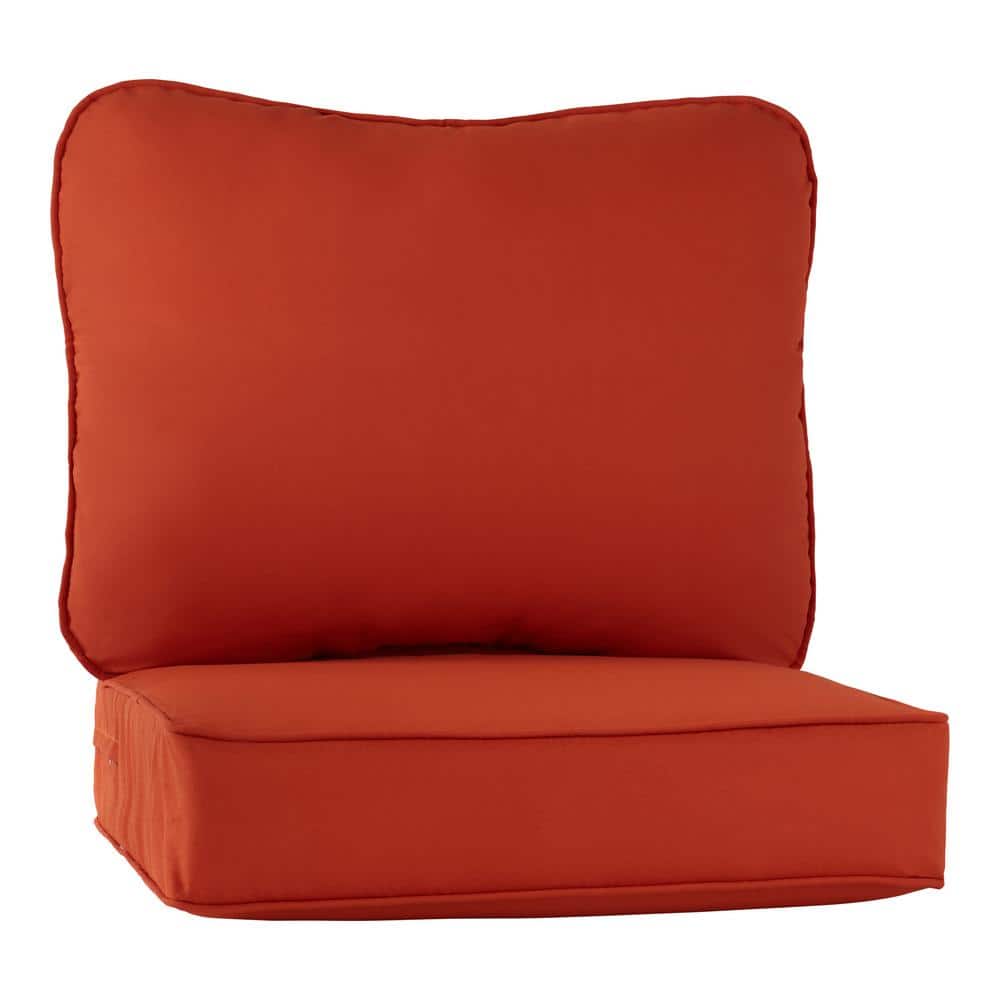 24 in. x 24 in. 2-Piece Outdoor Deep Seat Lounge Chair Cushion in Rust price history on PriceWatchPro