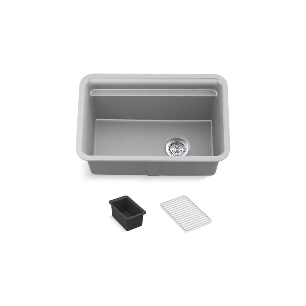 Cairn 18-5/16 in. x 27-1/2 in. x12-5/8 in. Composite Undermount Utility Sink in Matte Grey price history on PriceWatchPro