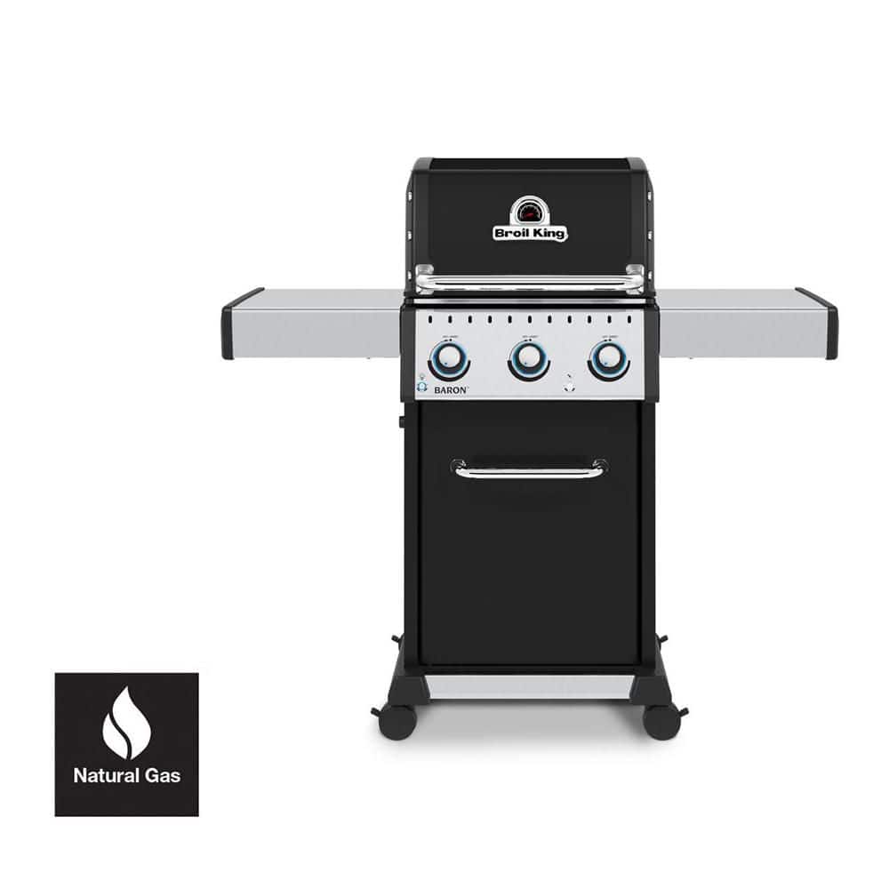 Baron 320 Pro 3-Burner Natural Gas Grill in Black