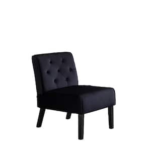Adams Black Velvet Accent Chair (Set of 2)