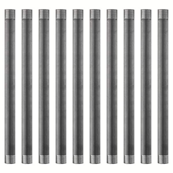 Ironwerks Designs 1/2 in. x 18 in. Black Iron Pipe Nipple (10-Pack)