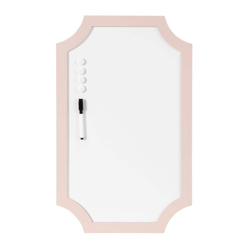 Holbrook Pink Wooden Framed Magnetic Dry-Erase Board with Marker