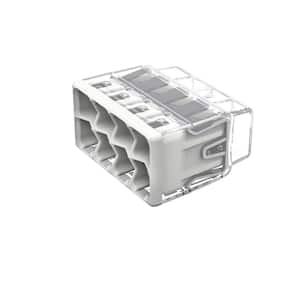 2773 Series 8-Port Push-in Wire Connector for Junction Boxes, Electrical Connector with Light Gray Cover, (5-Pack)