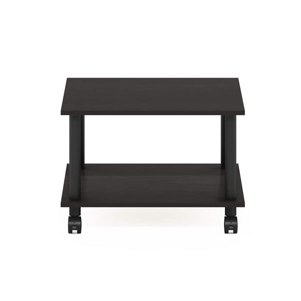 Espresso Black 2-Tier Laminated Printer Stand with Wheels
