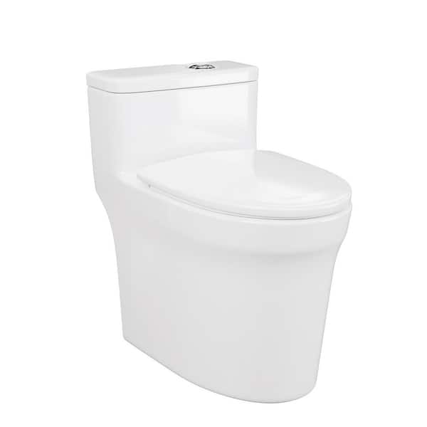 Boosicavelly 1-Piece 1.1/1.6 GPF Dual Flush Elongated Toilet in White Seat Included