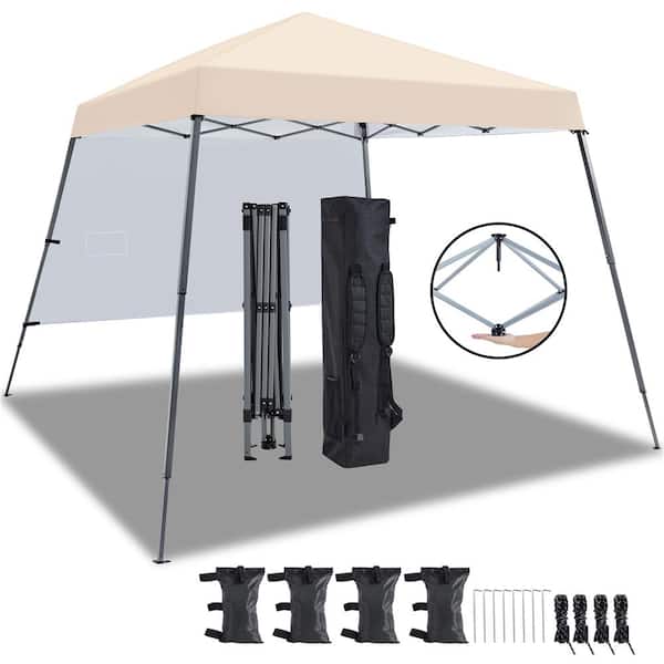 Yaheetech 10 ft. x 10 ft. Pop-Up Canopy Light-Weight Sun Protection Shelter Outdoor Tent with Sun Shade Wall Backpack Bag